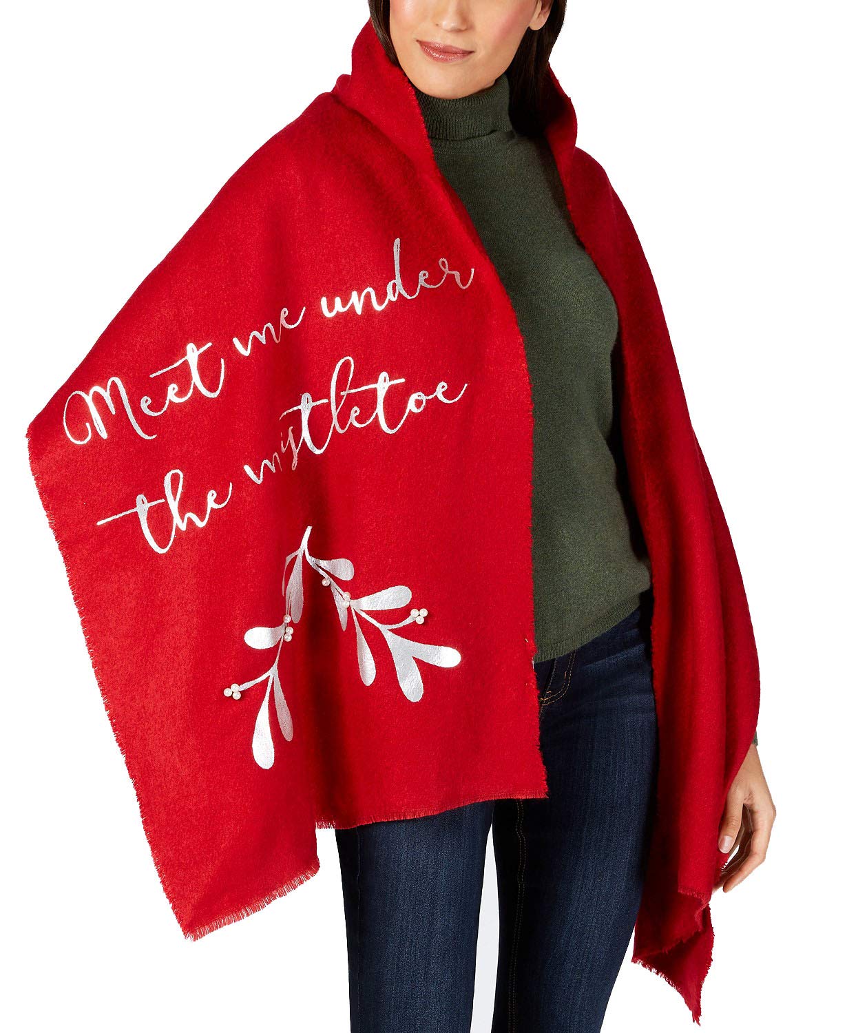Charter Club Mistletoe Fleece Blanket Wrap - Soft Cozy Red Plush Throw for Christmas, Winter, and Home Decor - Perfect for Gifts, Sofa, Bed, and Couch