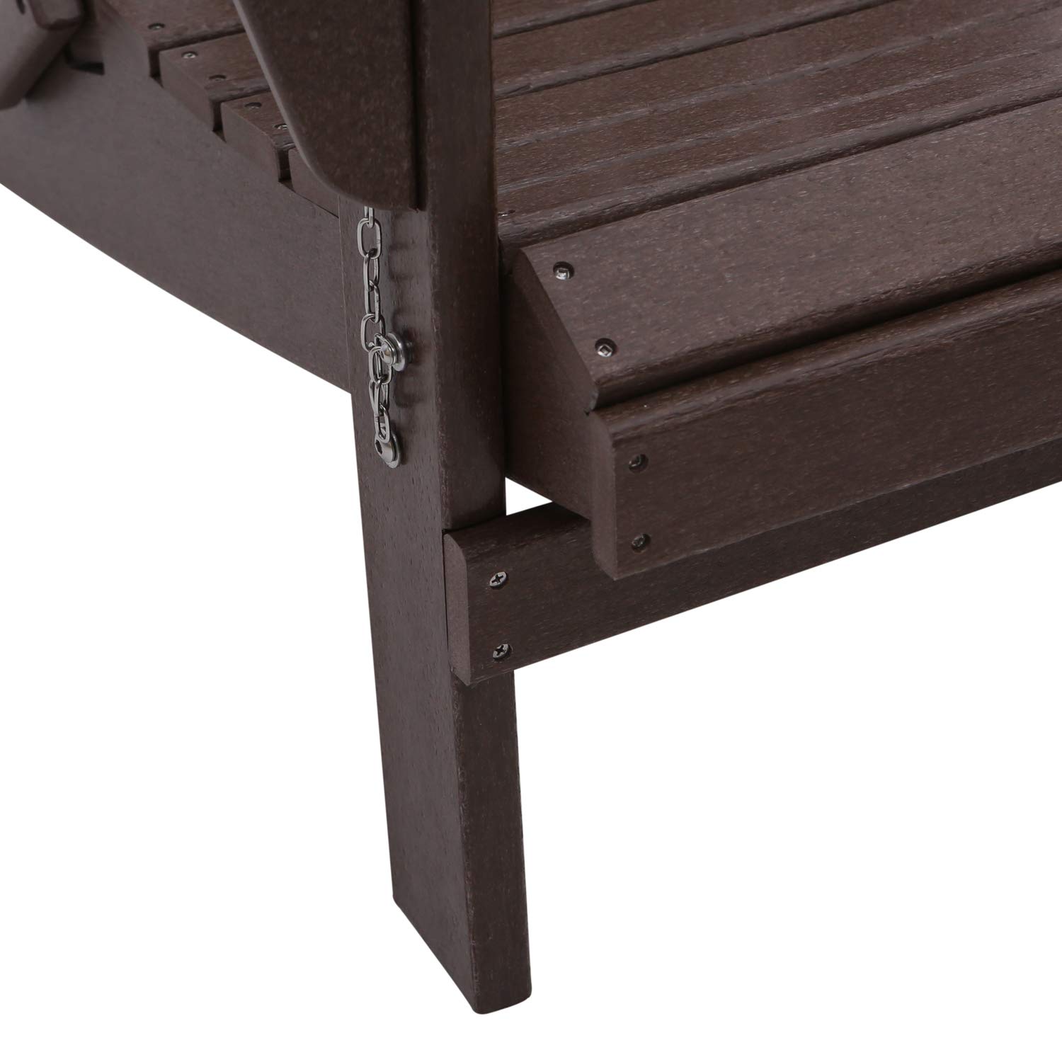 Premium WO Home Adirondack Chair - Foldable Outdoor Lounger for Fire Pit, Beach, Balcony, Backyard, Patio & Pool - Durable Garden Furniture in Dark Brown - Perfect for Relaxing, Sunbathing & Outdoor Entertaining