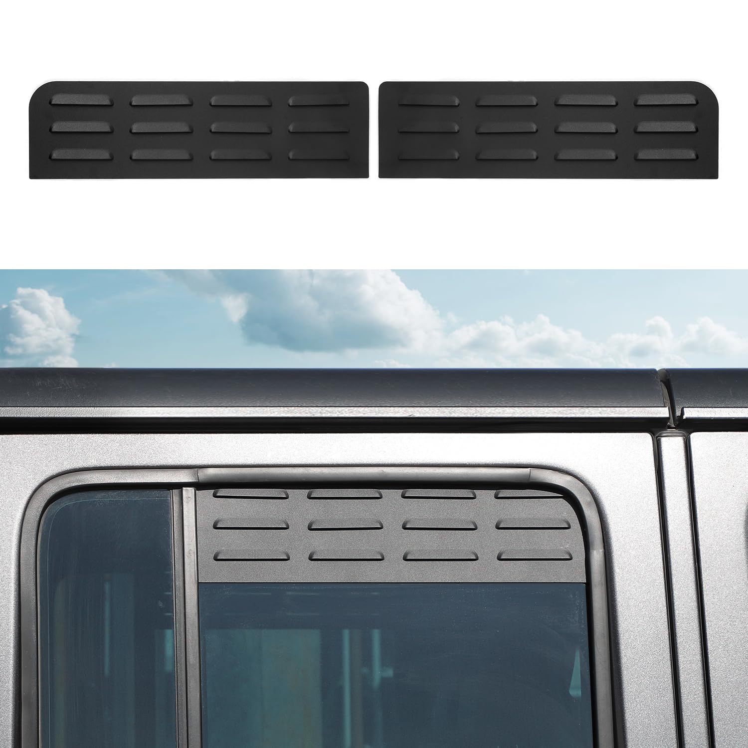 JL Rear Window Glass Louvers Cover Air Vent Trim for 2018-2023 Jeep Wrangler JL 4-Door - Exterior Accessories for Off-Road & Adventure Style Enhancement