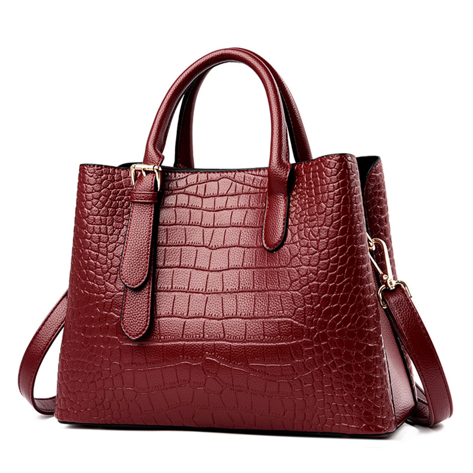 Stylish Women's Crocodile Pattern Leather Handbag - Top Handle Satchel Shoulder Bag & Crossbody Tote Purse for Ladies | Perfect for Work, Travel & Everyday Use