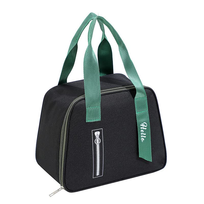 Stylish Insulated Lunch Bag for Women & Men - Thermal Food Container for Work, Travel & Bento - Portable & Leak-Proof (Black, One Size) - Perfect for Office, School & Picnics