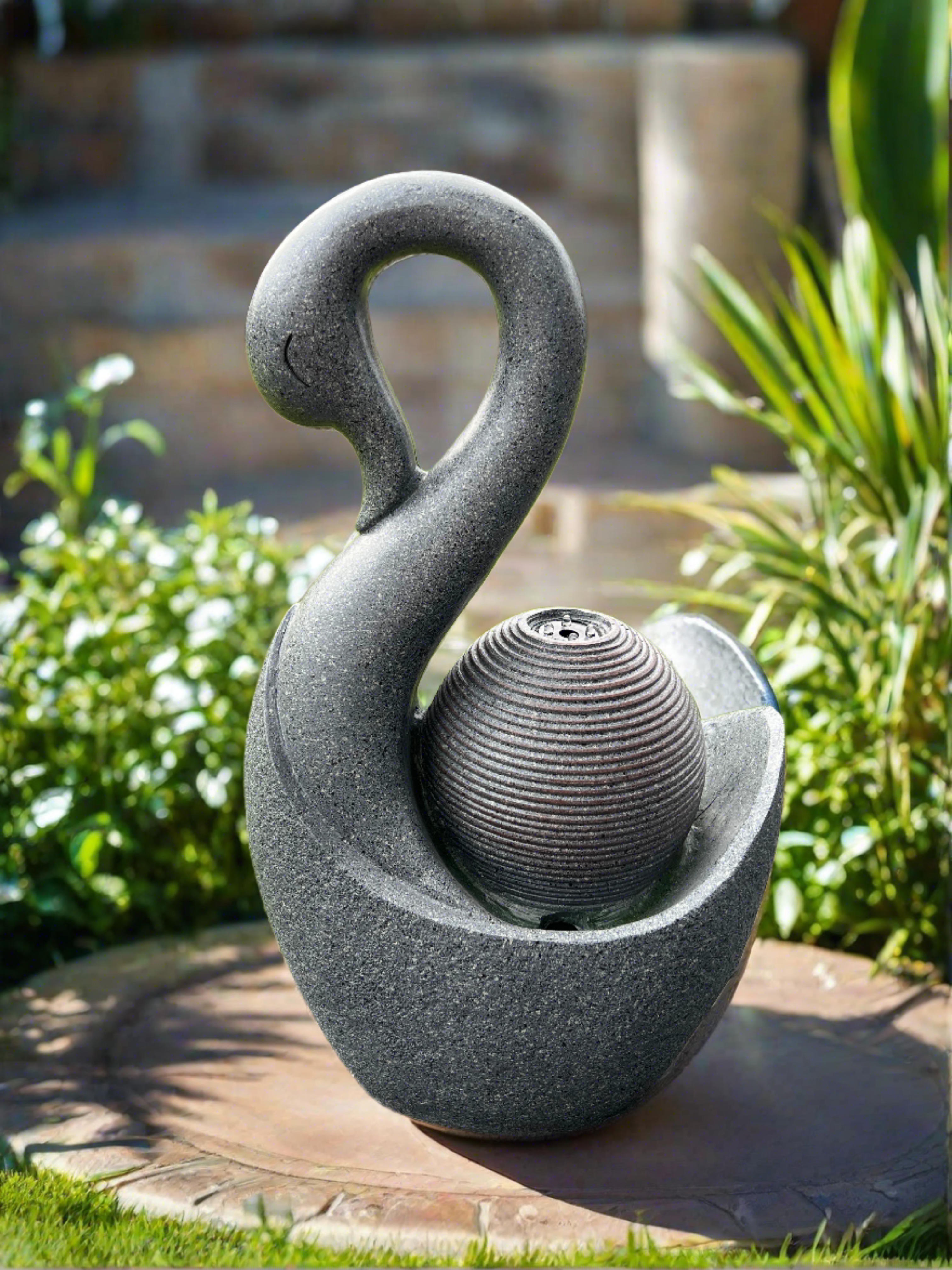 Solar Powered Swan Water Fountain with LED Lights - 28x20x48cm Outdoor Garden Decor for Patio, Yard & Landscape
