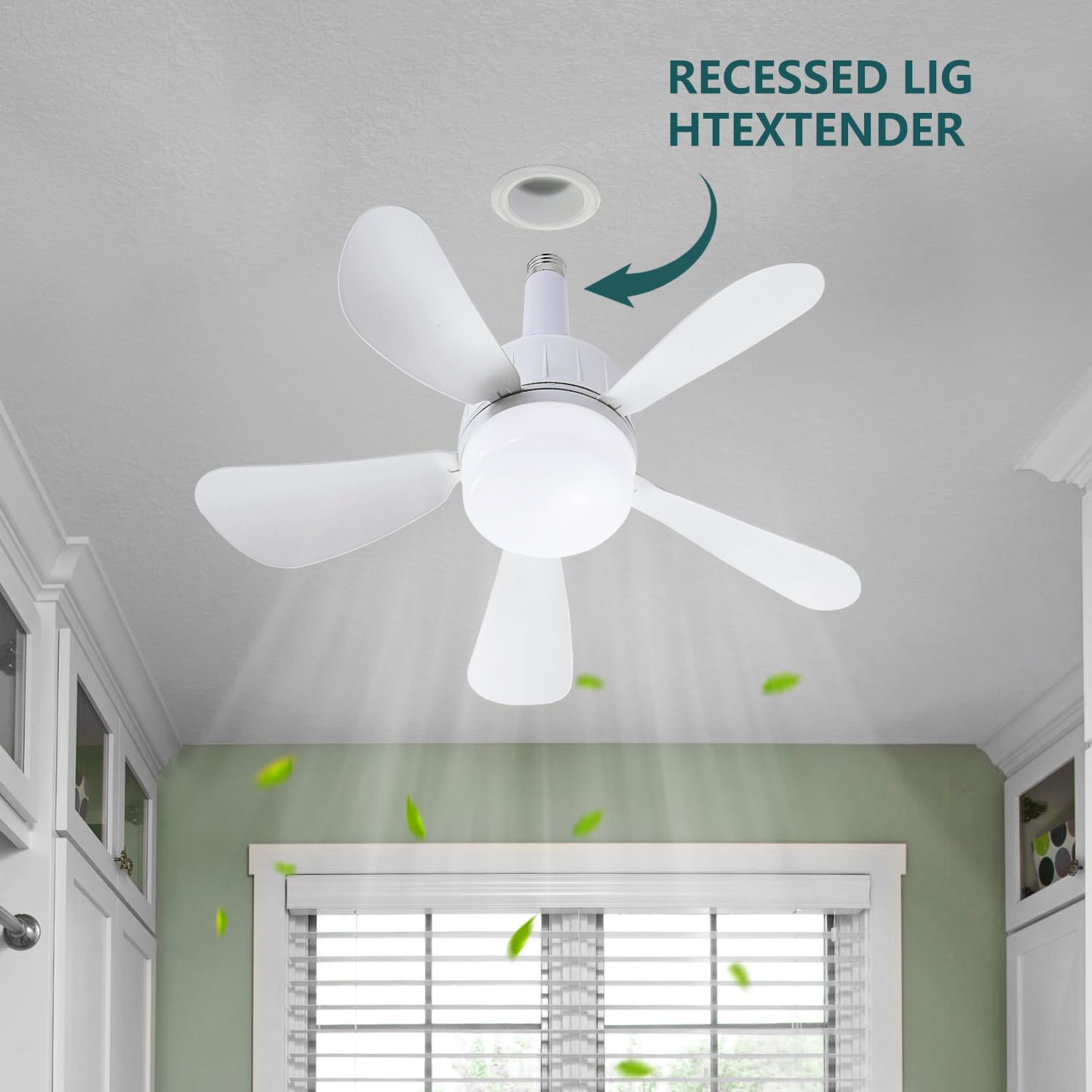 Dimmable LED Ceiling Fan Light Bulb with Remote Control - 3 Color Temperatures (3000K-6500K) - Plug in Ceiling Fan with 1 Socket Extender - White - Perfect for Kitchen, Garage, Bedroom & Home Office Lighting