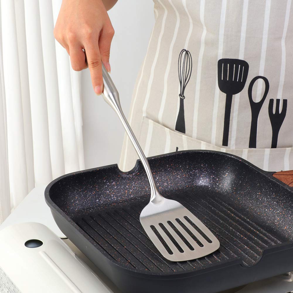 Premium Stainless Steel Slotted Turner & Wok Spatula - 3
