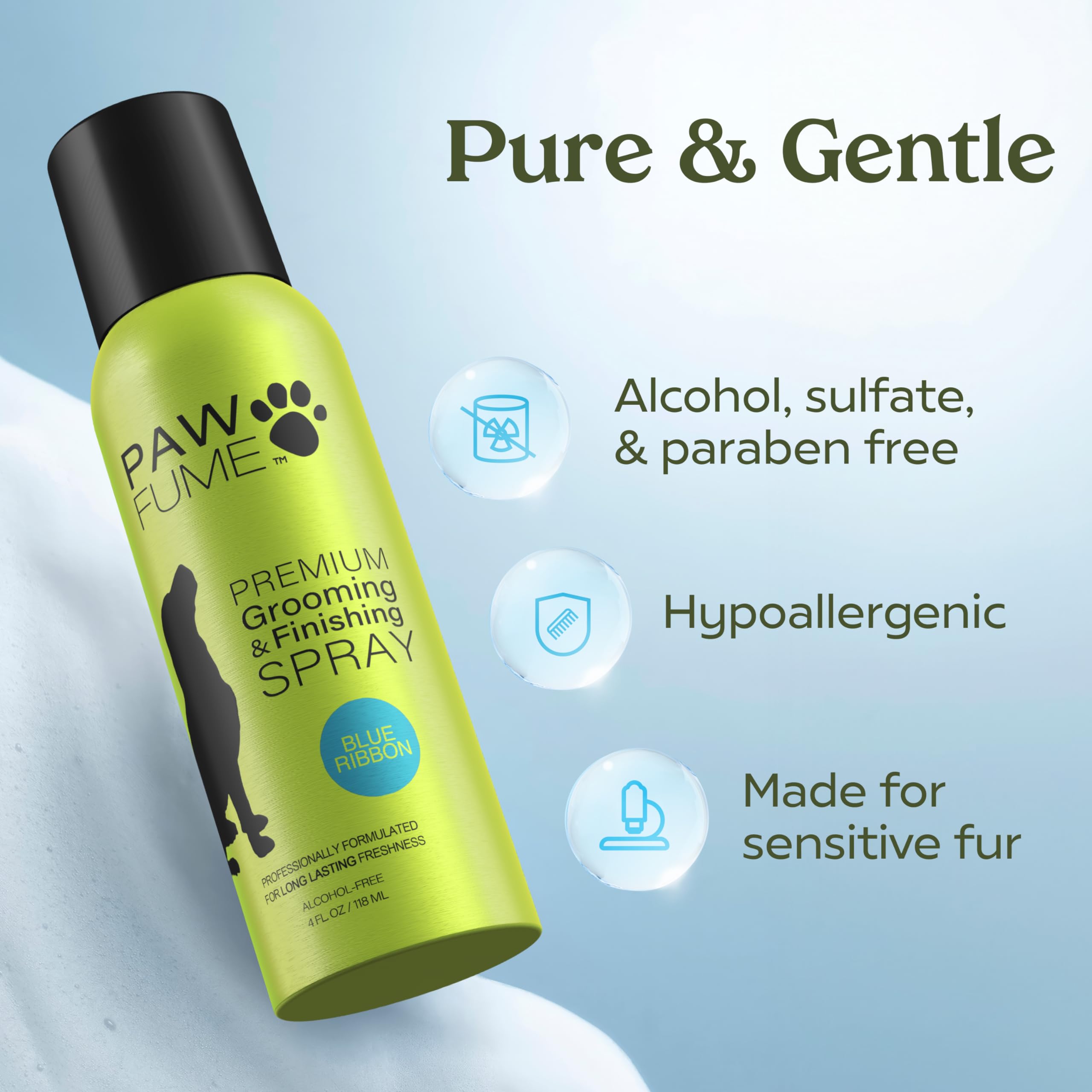PAWFUME Premium Grooming Dog Spray for Show Dogs & Blue Ribbon - Odor Control & Shine Enhancer for Professional Dog Grooming, Shows & Daily Care