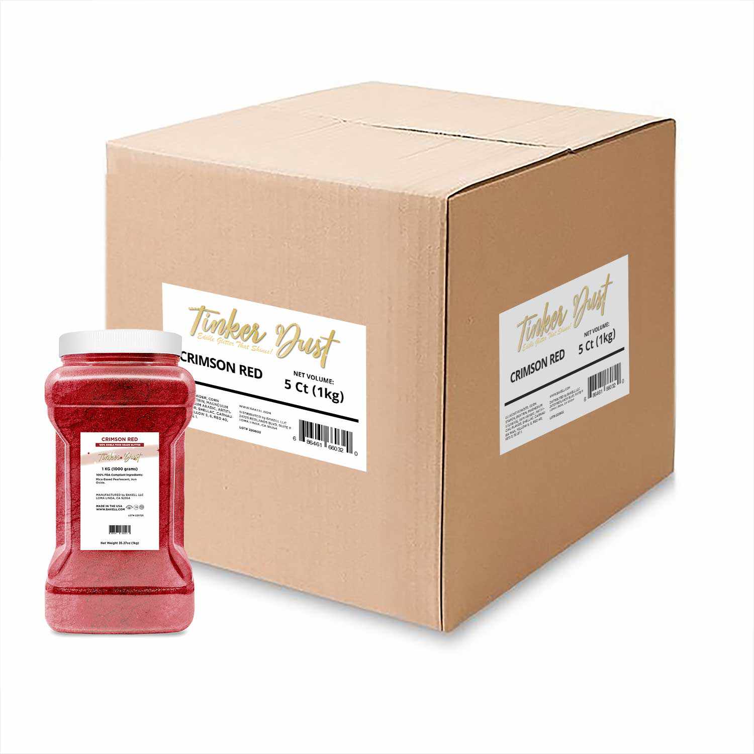 Premium Crimson Red Tinker Dust® Glitter - EU Compliant Cosmetic Grade Bulk Glitter for Crafts, Nail Art & DIY Projects | Perfect for Party Decorations, Scrapbooking & Festival Makeup
