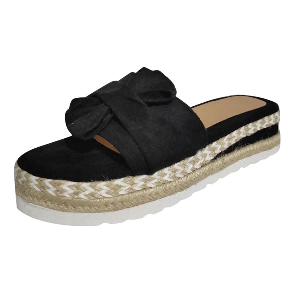 Women's Fashion Platform Sandals with Bow - Comfortable Summer Beach Wedge Sandals for Travel & Casual Wear | Non-Slip Flip Flops for Outdoor Activities, Vacation & Daily Use