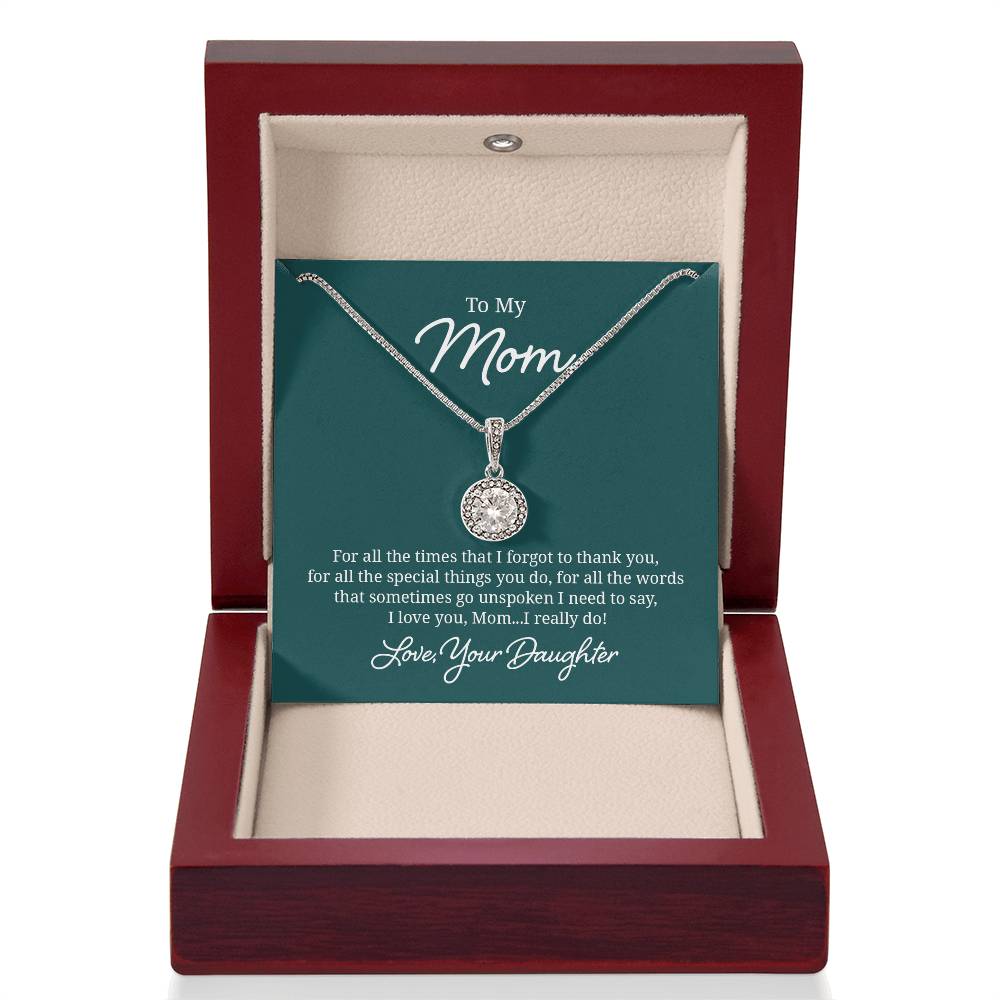 Elegant Jewelry Gift for Mom - Heart Pendant Necklace from Daughter | Perfect for Mother's Day, Birthday & Anniversary Gifts
