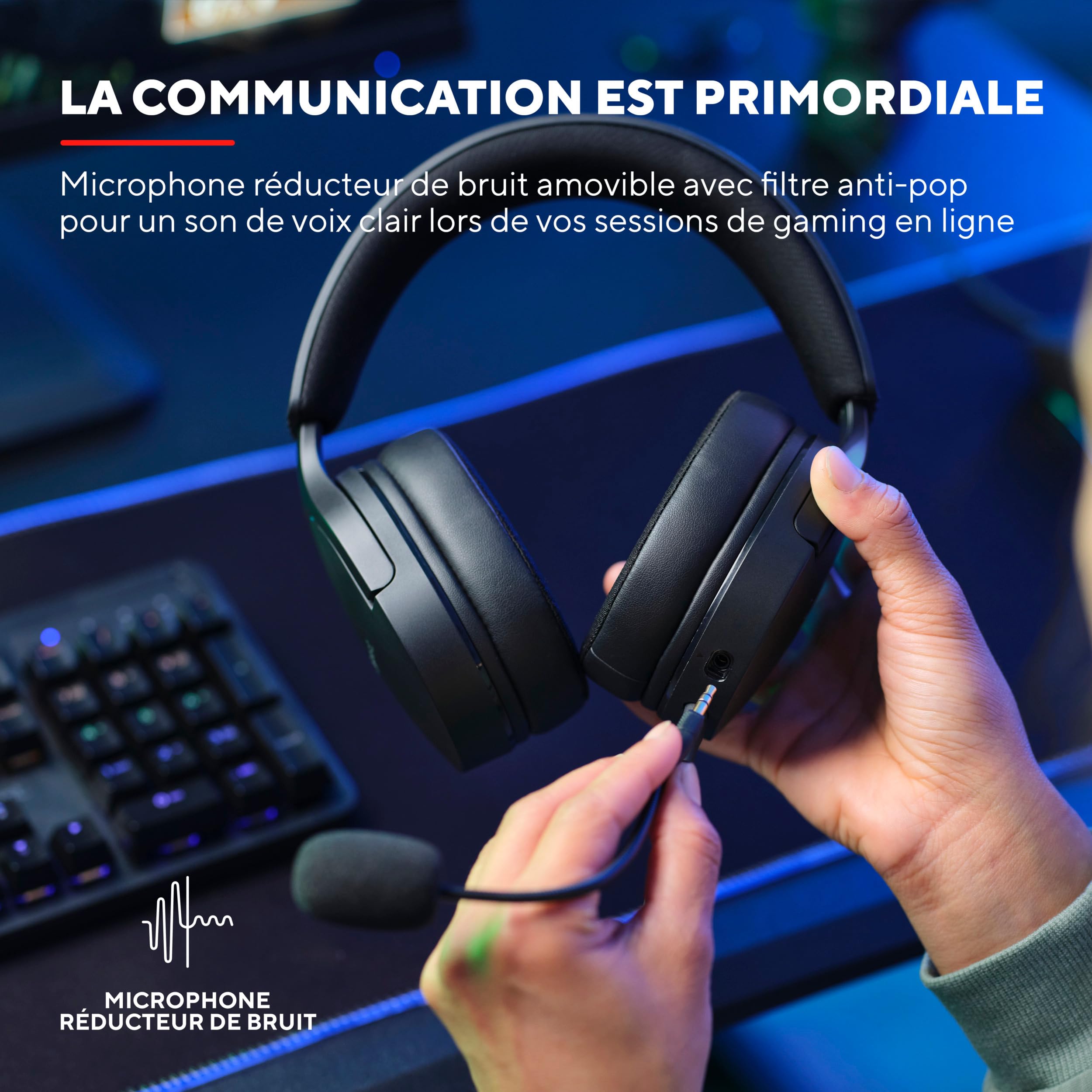 Trust Gaming GXT 490 Fayzo Wired Over-Ear Gaming Headset with 7.1 Surround Sound, 50mm Drivers, RGB Lighting, 85% Recycled Plastics - Noise-Canceling Mic for PC, PS5 (Black) - Perfect for Competitive Gaming & Immersive Audio Experience