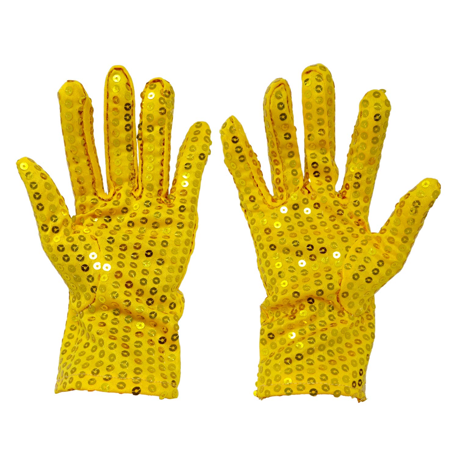 Honbay Gold Sparkling Sequin Gloves - Elegant Costume Gloves for Dance Performances, Stage Shows, and Cosplay - Perfect for Halloween, Parties, and Special Events