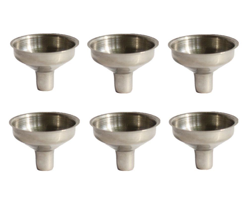 yueton 6-Pack Stainless Steel Mini Funnels for Essential Oil Bottles & Flasks - Perfect for DIY Essential Oils, Spices, and Liquids Transfer