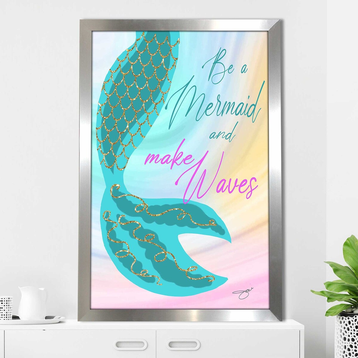 Jodi Print Mermaid Acrylic Wall Art - Beach Themed Ocean Decor for Bathroom, Bedroom & Coastal Home Decor