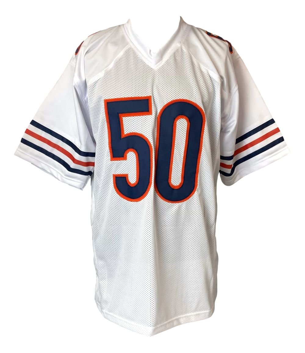 Mike Singletary Autographed Chicago Bears White Football Jersey - HOF 98 Inscription with JSA Certification - Perfect for NFL Memorabilia Collectors and Sports Fans Display