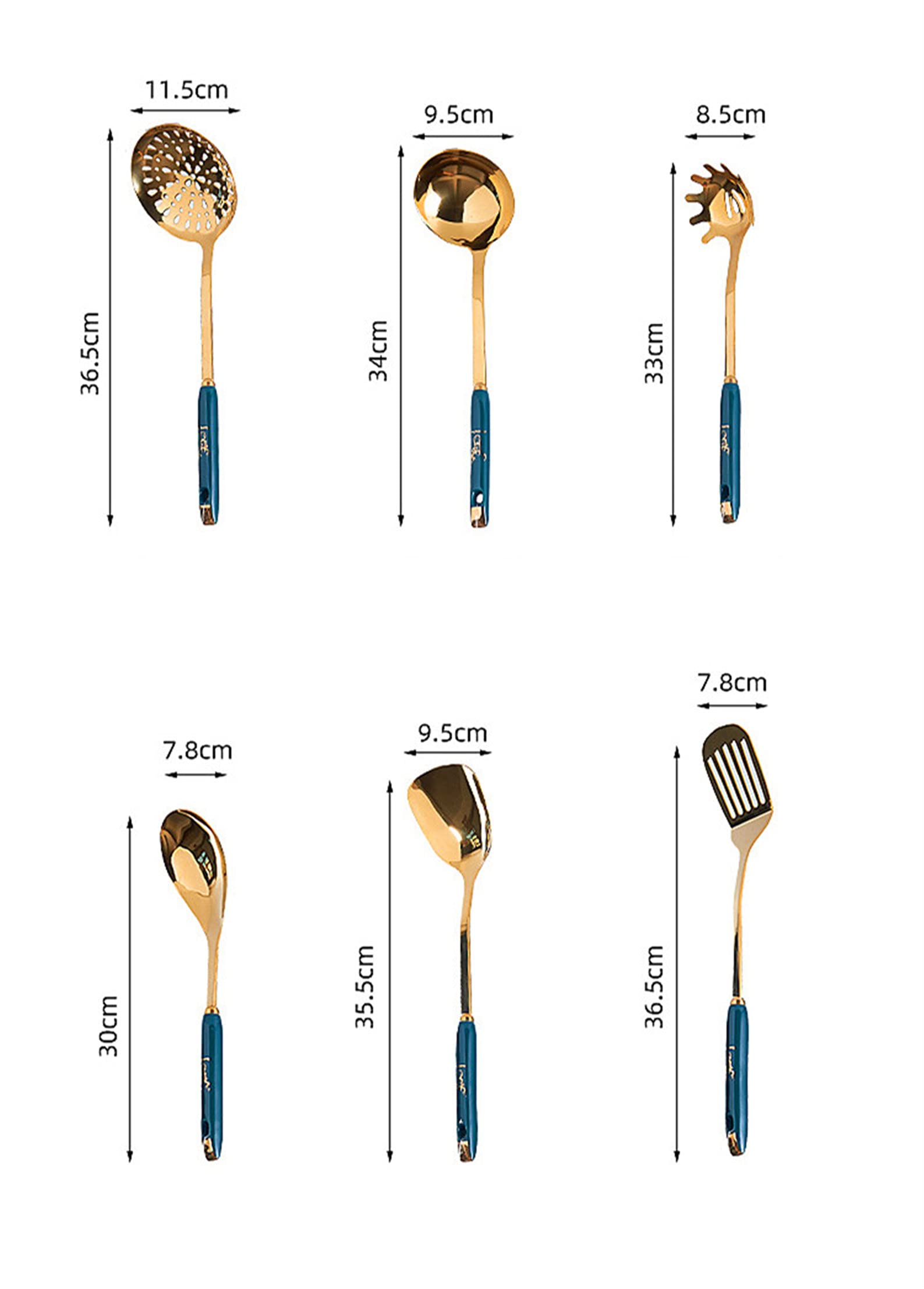 Premium Nordic Style Kitchen Utensil Set with Holder - 6-Piece Cookware Includes Soup Ladle, Spatula, Slotted Turner, Skimmer Spoon & Rice Paddle - Deer Antler Design for Cooking, Stir-Frying & Serving - Perfect for Home Chefs & Modern Kitchens