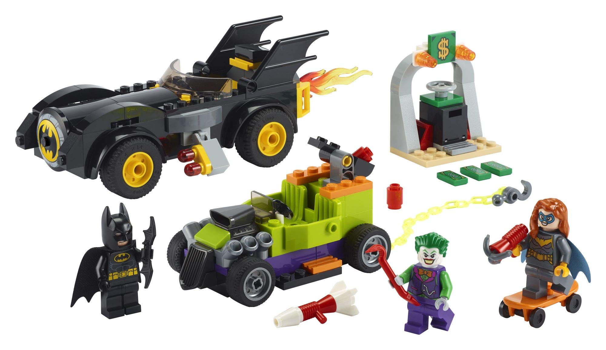 LEGO DC Batman Batmobile Chase Building Toy Set - Batman vs. The Joker with 136 Pieces | Includes Batman, Batgirl & Joker Minifigures + Buildable Batmobile & Hot Rod | Creative Play for Kids Ages 6+ | 2021 New Release | Perfect for Superhero Role Play & Collectors