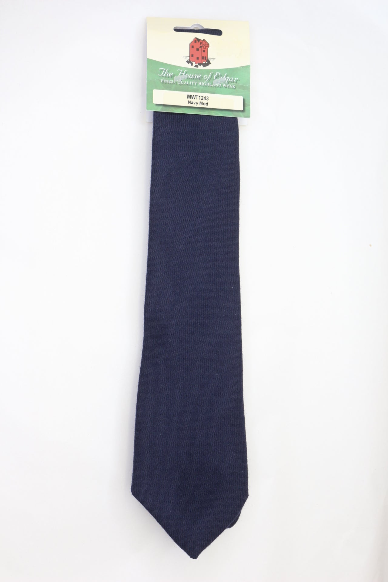 House of Edgar Men's Navy Blue Wool Tie | Classic Formal & Business Accessory for Weddings, Office & Special Occasions