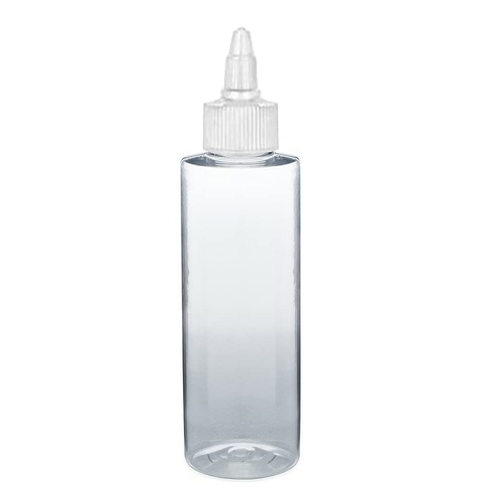 PHARCOS 100ml Twist Top Applicator Bottle - Refillable Transparent Plastic Bottle with Open/Close Nozzle for Hair Oil, Shampoo, DIY Hair Care & Scalp Treatments - Perfect for Direct Scalp Application & Hair Root Care (Pack of 1) - Great for Home Hair Treatments, Travel & Salon Use