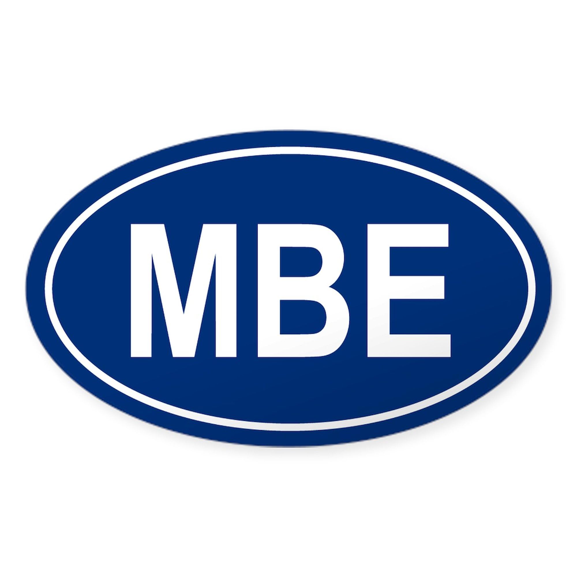 MBE Oval Car Bumper Sticker - Durable Decal for Vehicles & Laptops