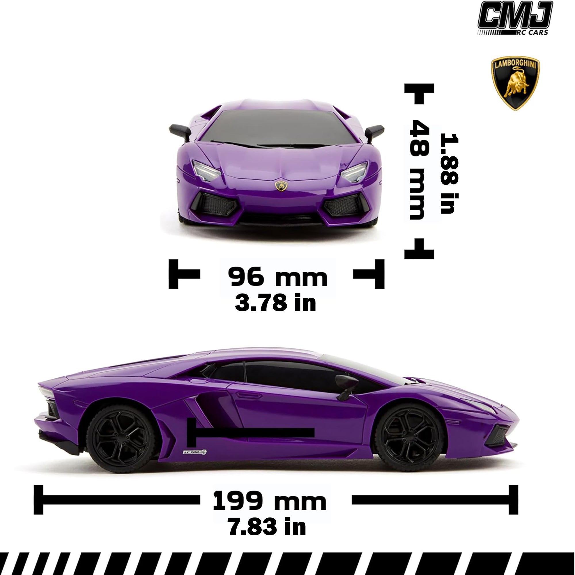 1:24 Scale RC Lamborghini LP700-4 Remote Control Car - 2.4GHz Purple Radio Controlled Vehicle with LED Headlights | Perfect for Kids Gifts, Indoor Racing & Collectible Display