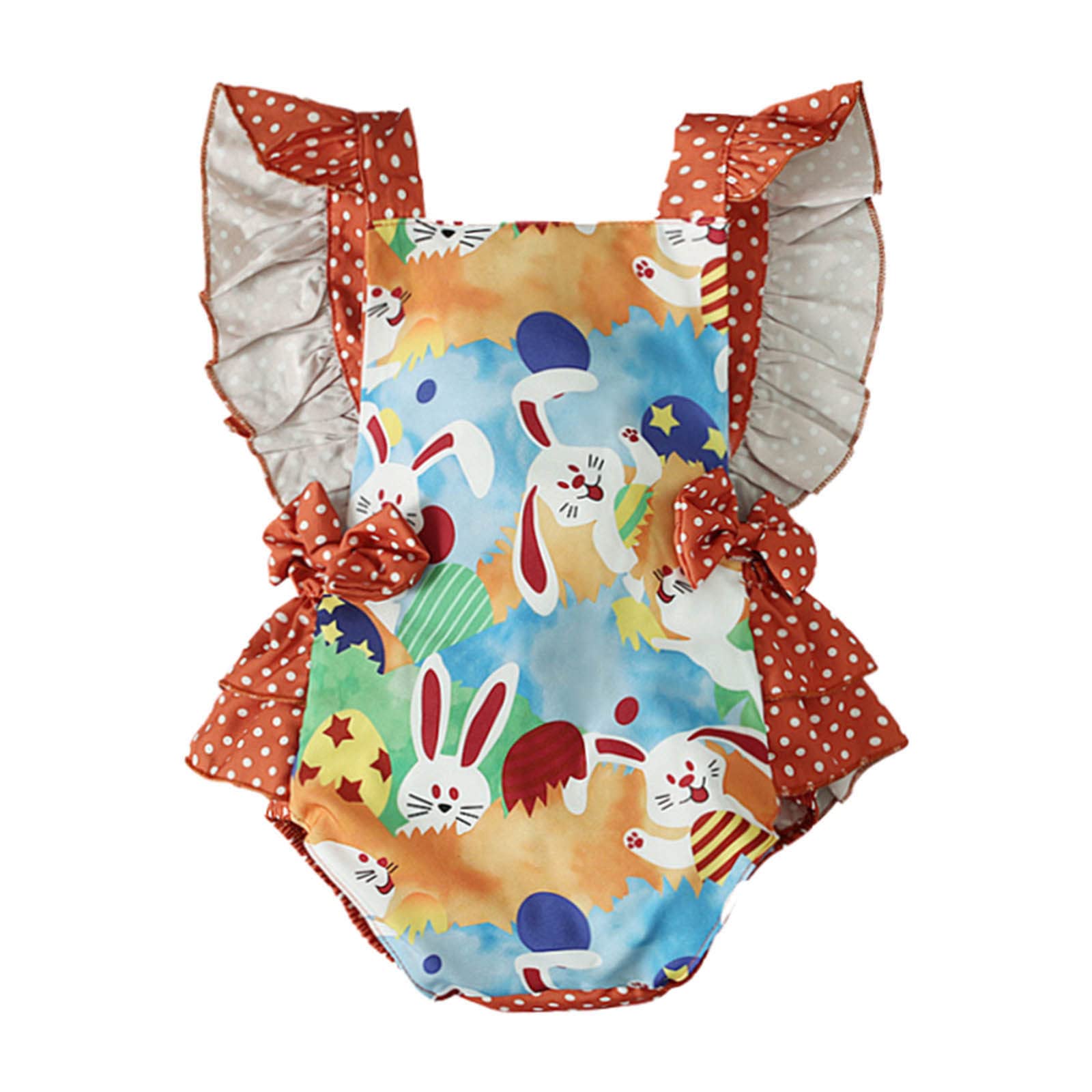 Adorable Baby Bunny Romper Bodysuit for Toddler Boys & Girls 3M-24M - Soft Ruched One-Piece Outfit for Infants, Cute Easter Bunny Costume, Photoshoot & Playtime Outfit