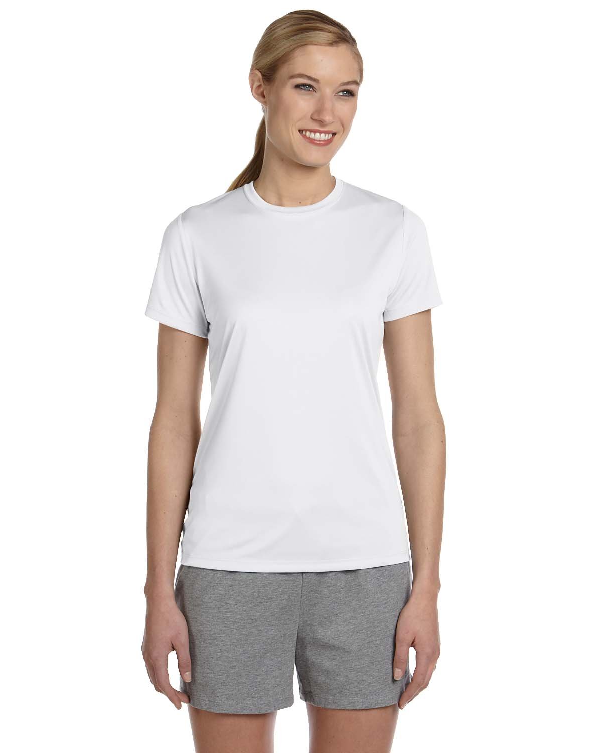 Hanes Women's 4 oz. Cool Dri Moisture-Wicking T-Shirt 4830 - White 2XL | Soft Breathable Fabric for Workout, Yoga & Everyday Wear