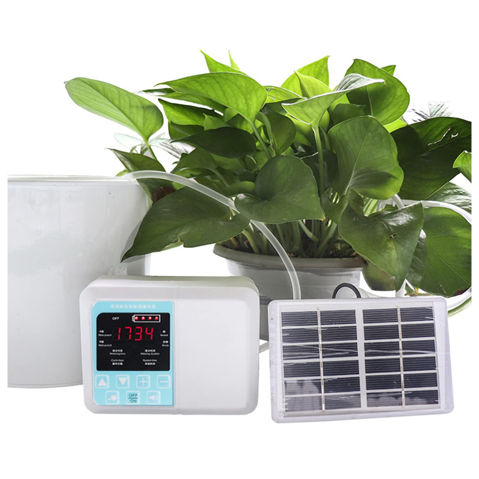 ZHIRCEKE Solar Powered Automatic Watering System - Smart Drip Irrigation Kit with Timer for Potted Plants, Flowers & Vegetables | Perfect for Indoor/Outdoor Gardens, Greenhouses & Vacation Plant Care