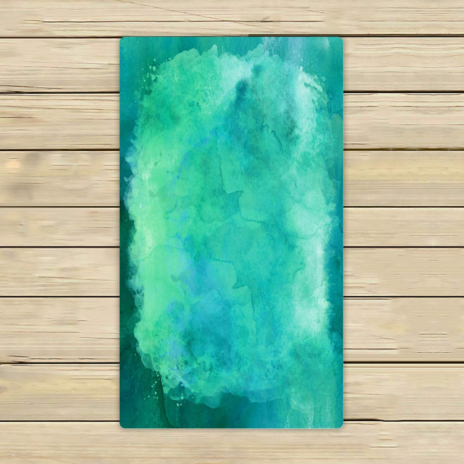 Premium Blue Green Aqua Teal Turquoise Paper Beach Towel - Super Absorbent Quick Dry Bath & Shower Towel for Home, Pool, Travel - Soft 16x28 Inch Towel for Beach, Gym, Yoga & Outdoor Activities