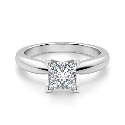 1.50CT Princess Cut Colorless Moissanite Engagement Ring for Women - VVS1 Clarity, 925 Sterling Silver, Halo & Solitaire Wedding Band - Perfect Gift for Anniversaries, Proposals & Special Occasions