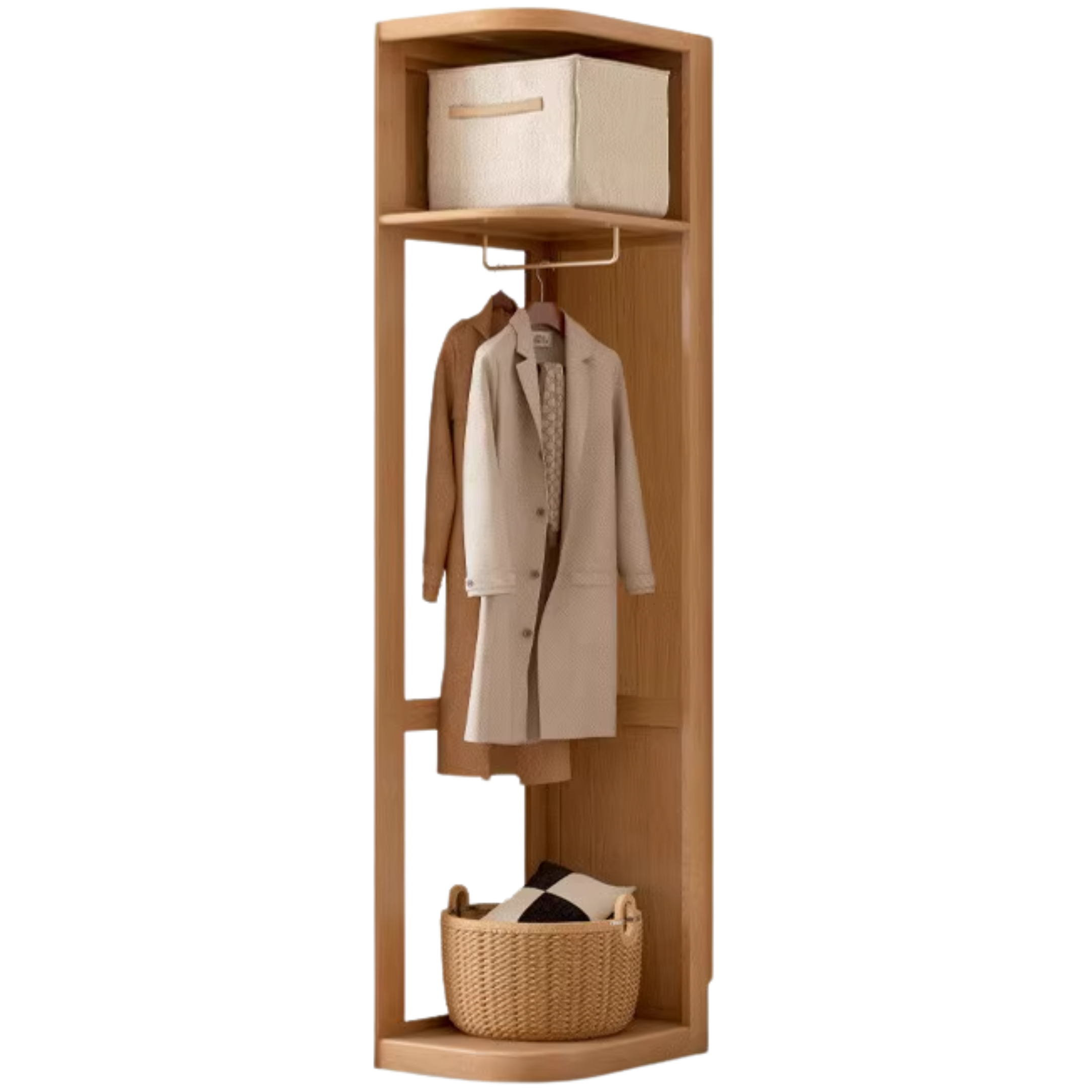 86.6x24.4x86.6 inch / 40x62x200 cm / Natural Wood Color /  right corner cabinet (400*620*2000mm) Y00E29