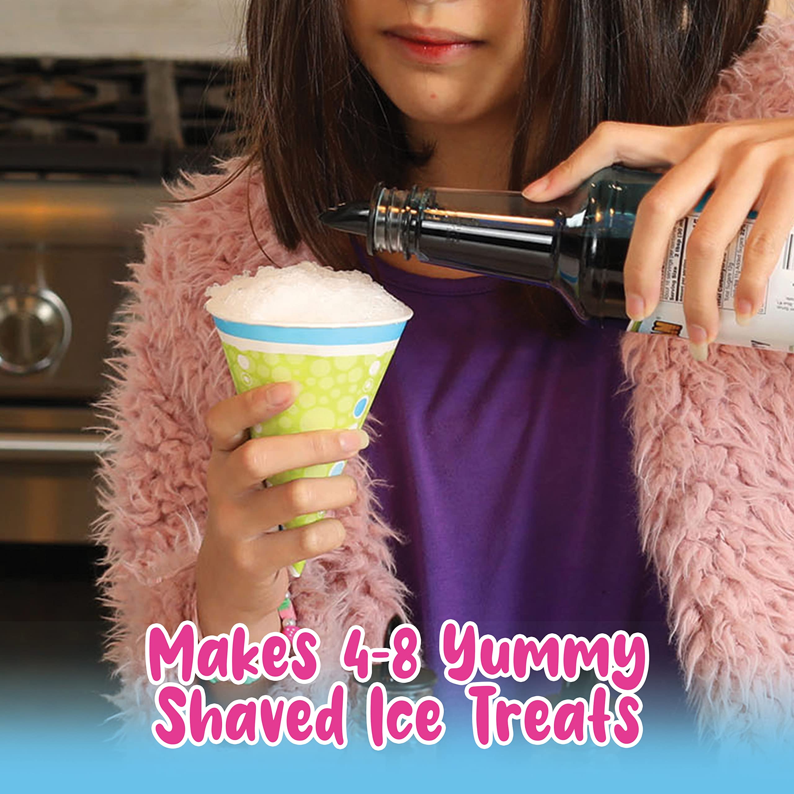 Premium Hawaiian Shaved Ice Machine S777 - Adjustable Blade Snow Cone Maker with 5 Reusable Ice Mold Cups - Perfect for Granitas, Italian Sodas, Cocktails & Frozen Treats - 120V Matte Black Commercial & Home Use