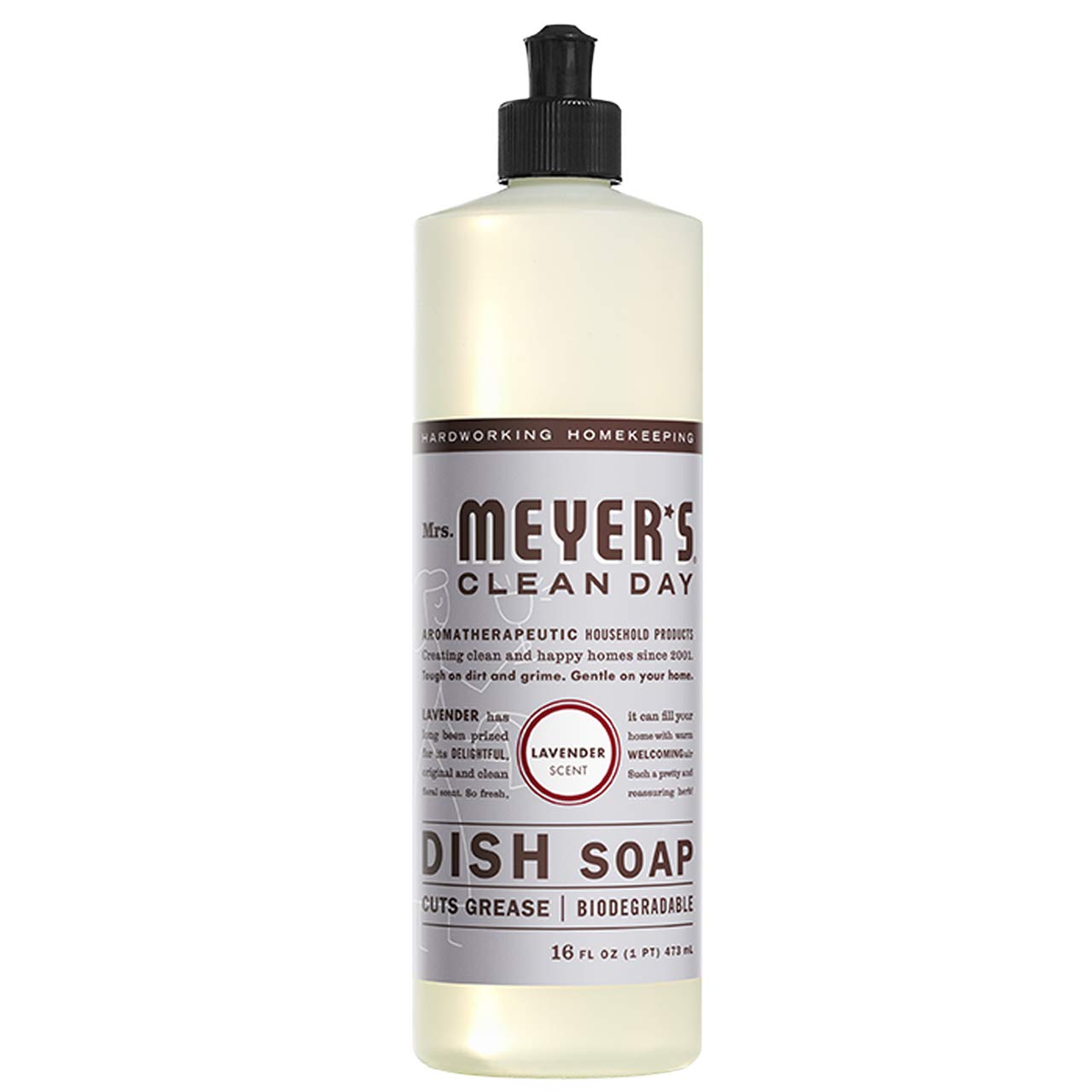 Mrs. Meyers Clean Day Liquid Dish Soap - 2 Pack (Peony & Lavender) 16 OZ Each - Natural & Eco-Friendly Dishwashing Liquid for Kitchen, Sink, and Hand Washing