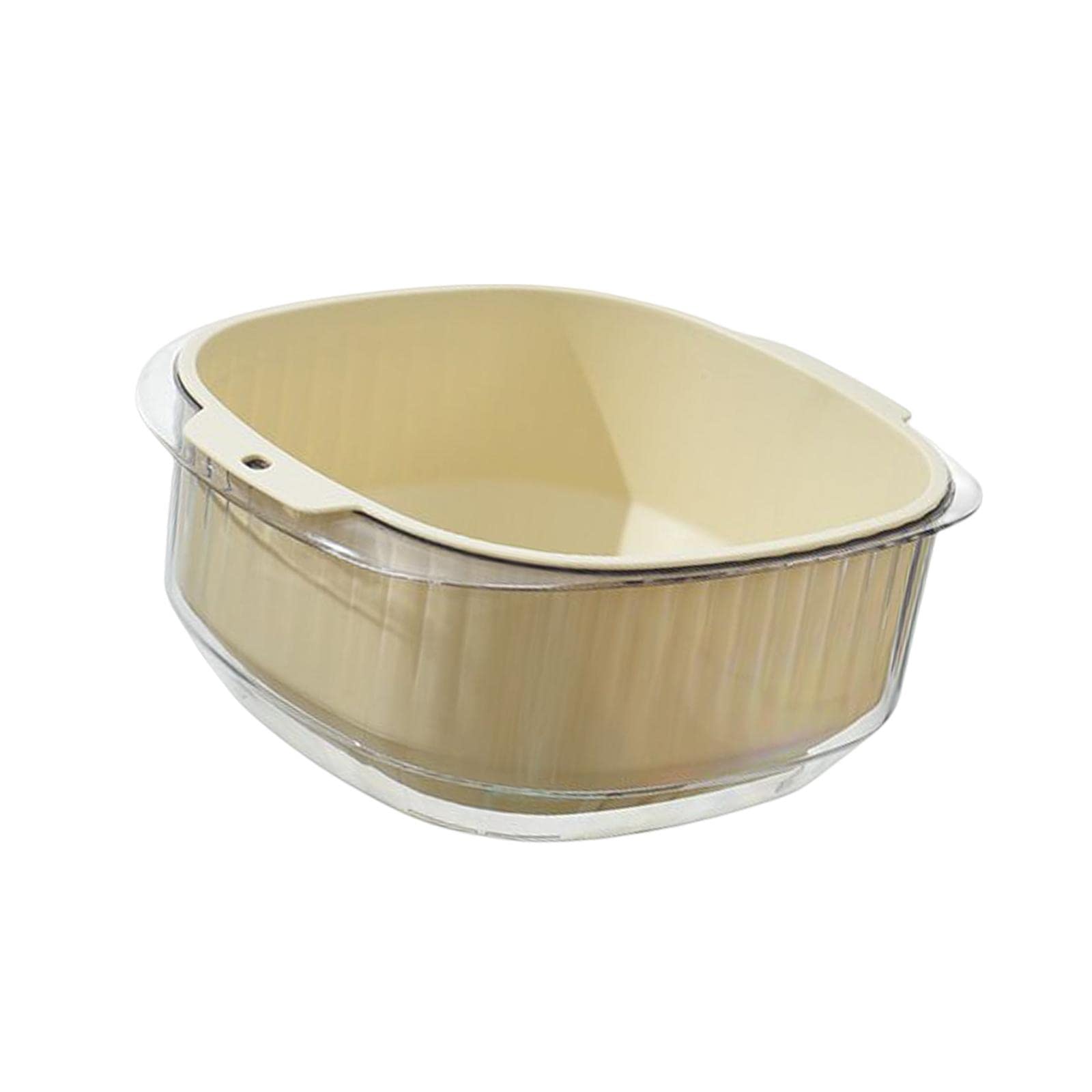 Gazechimp Stainless Steel Fruit & Vegetable Colander - Kitchen Drain Basket for Washing, Draining, and Meal Prep - Perfect for Salads, Pasta, Rice & Fresh Produce - Beige