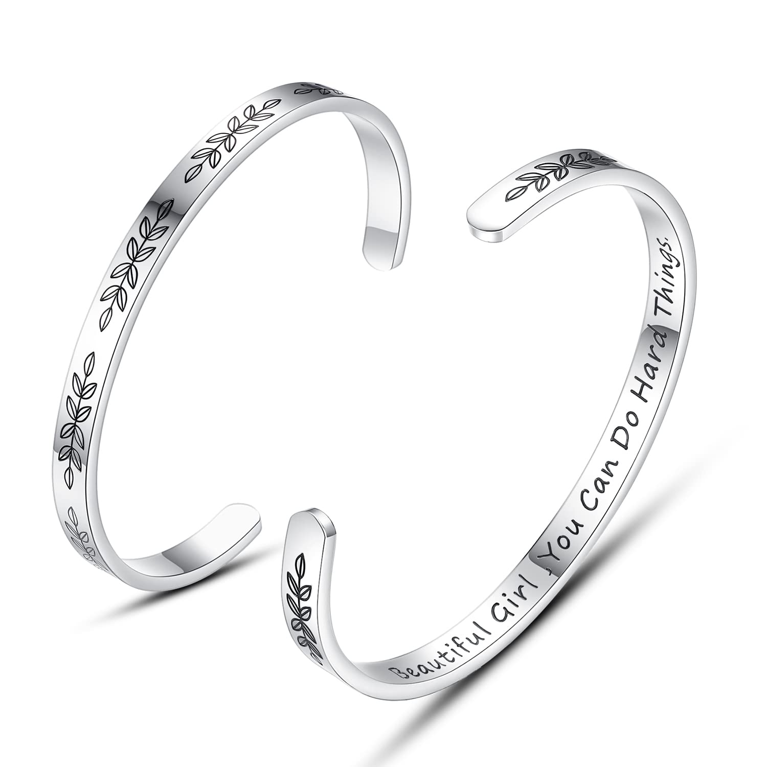 Personalized Cuff Bracelets for Women & Teens - Best Friend Sister Mom Daughter Gift - Custom Name Jewelry for Birthday, Mother's Day, Christmas - Elegant Bangle for Everyday Wear & Special Occasions