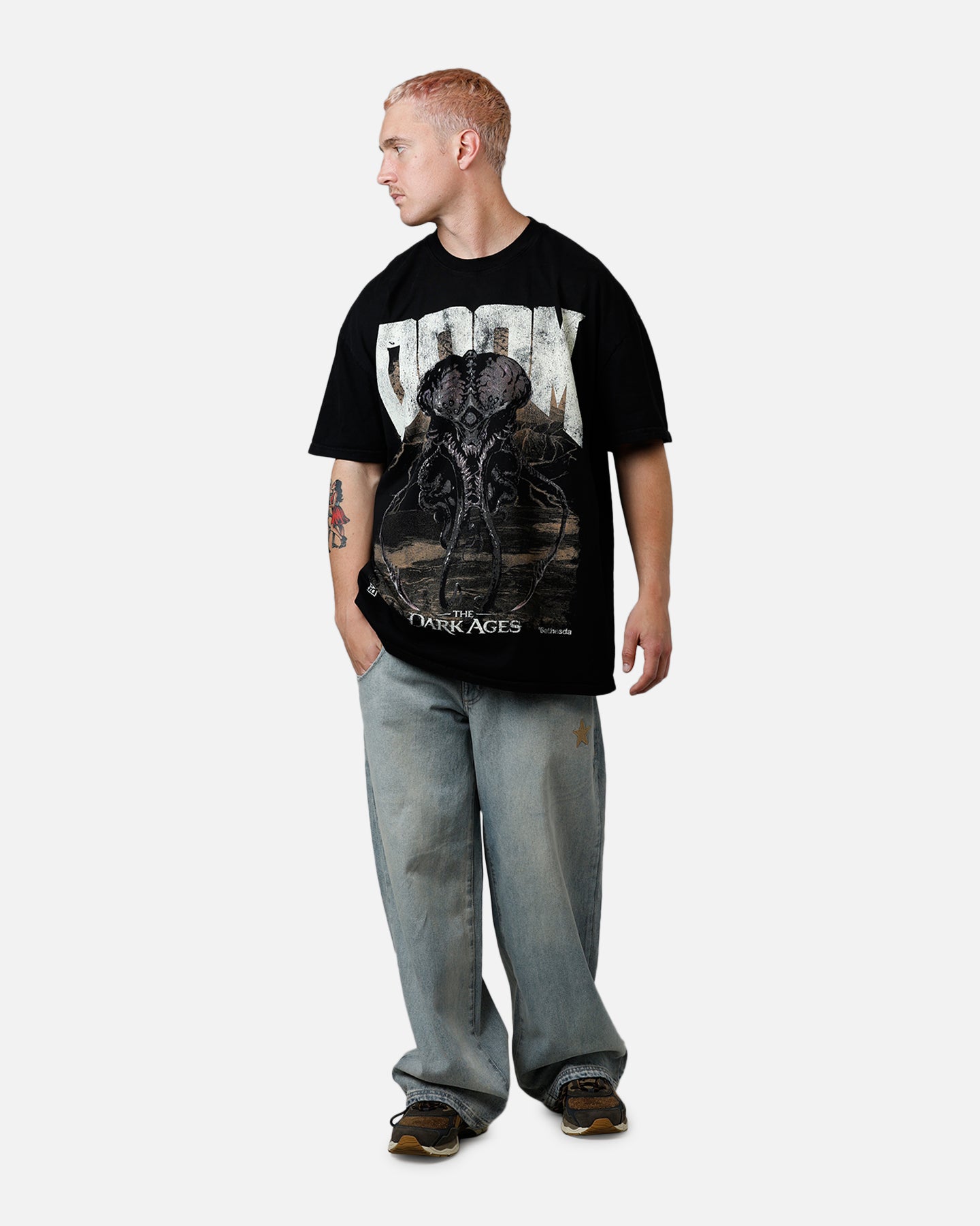 73 Studio X Doom Cacodemon Graphic Metal Band T-Shirt - Black | Vintage Gaming Tee for Men & Women | Perfect for Concerts, Gaming Events & Casual Wear