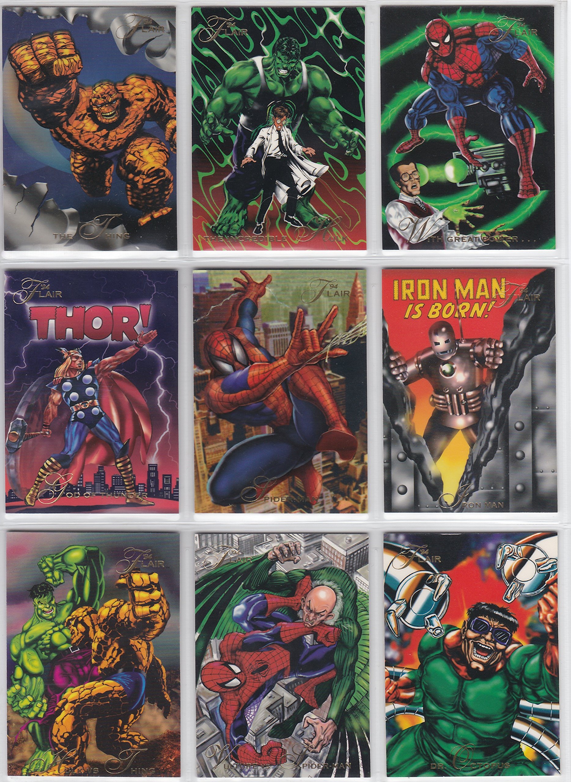 1994 Marvel Flair Inaugural Edition Complete 150-Card Set NM/M Condition - X-Men, Spider-Man Trading Cards | Perfect for Collectors, Display & Investment