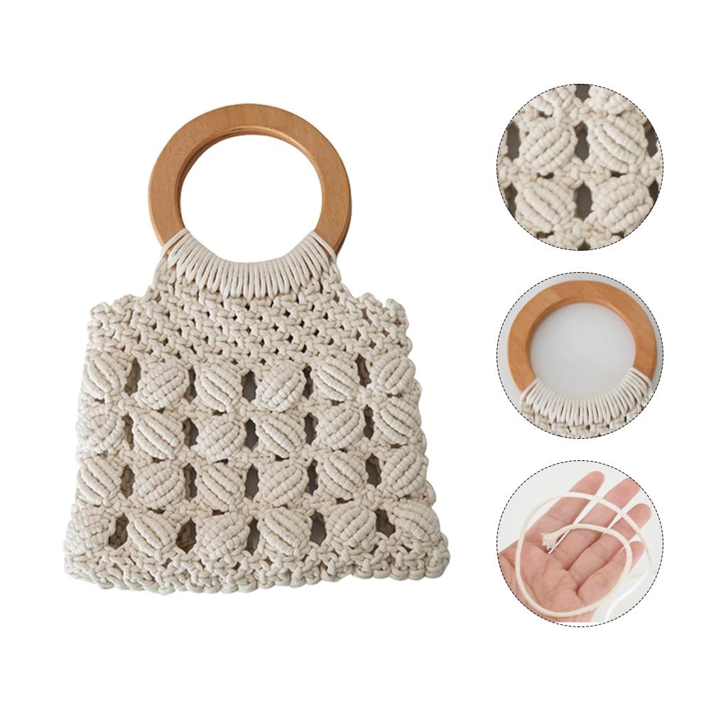 Stylish Cotton Rope Straw Tote Bag for Women - Perfect for Beach, Shopping & Summer Outfits