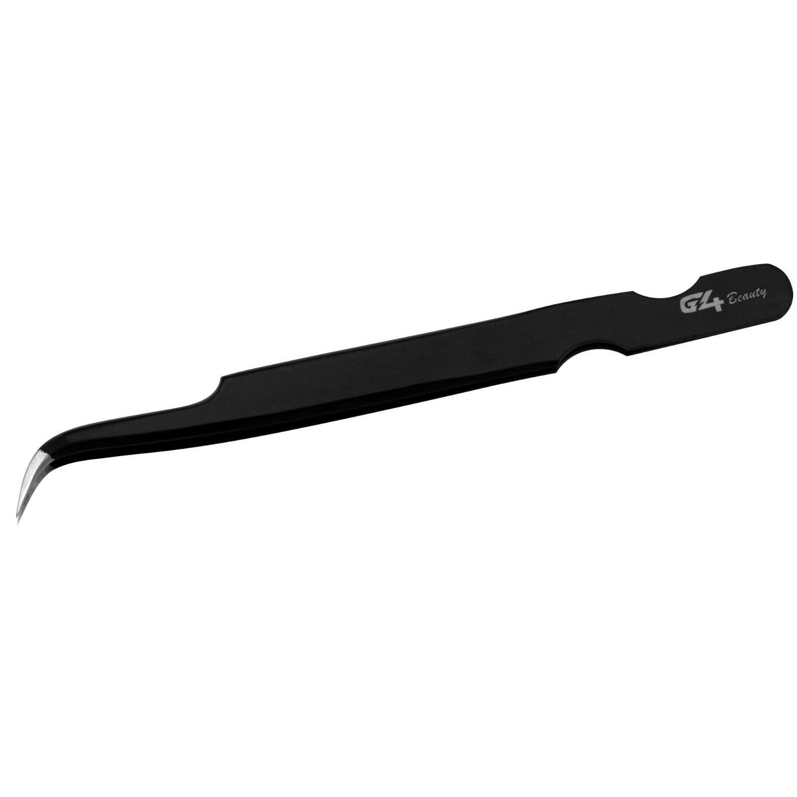 G4 Vision Professional Lash Tweezers Set - Straight & Curved Stainless Steel Eyelash Extension Tweezers (2-Pack) for Precise False Eyelash Application - Perfect for Salon, Home Use & Professional Makeup Artists