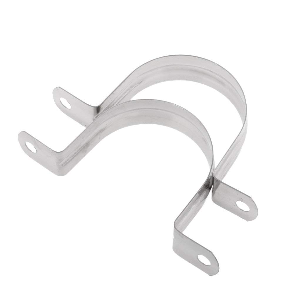 Stainless Steel U Strap Clamps - 2 Pack (40mm) for Pipe & Tube Support