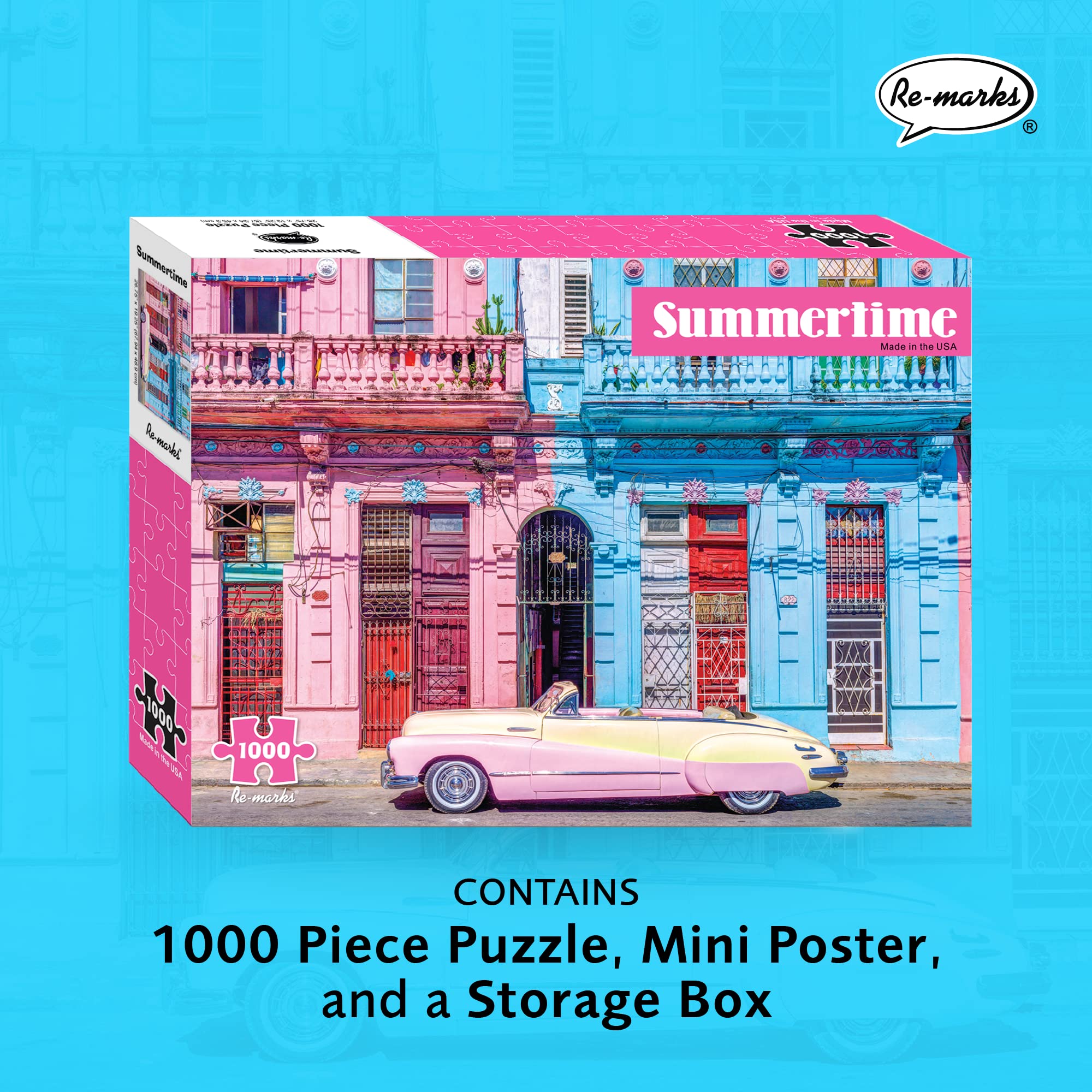 Re-marks Summertime Modern 1000-Piece Jigsaw Puzzle for Adults & Kids - Fun Family Activity, Stress Relief & Home Decor