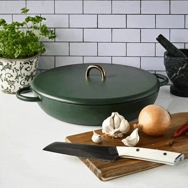 Firra Enameled Cast Iron Casserole Dish with Lid - 5.5 Quart Dutch Oven for Baking, Braising & Slow Cooking - Perfect for Soups, Stews & Roasts - Stovetop & Oven Safe