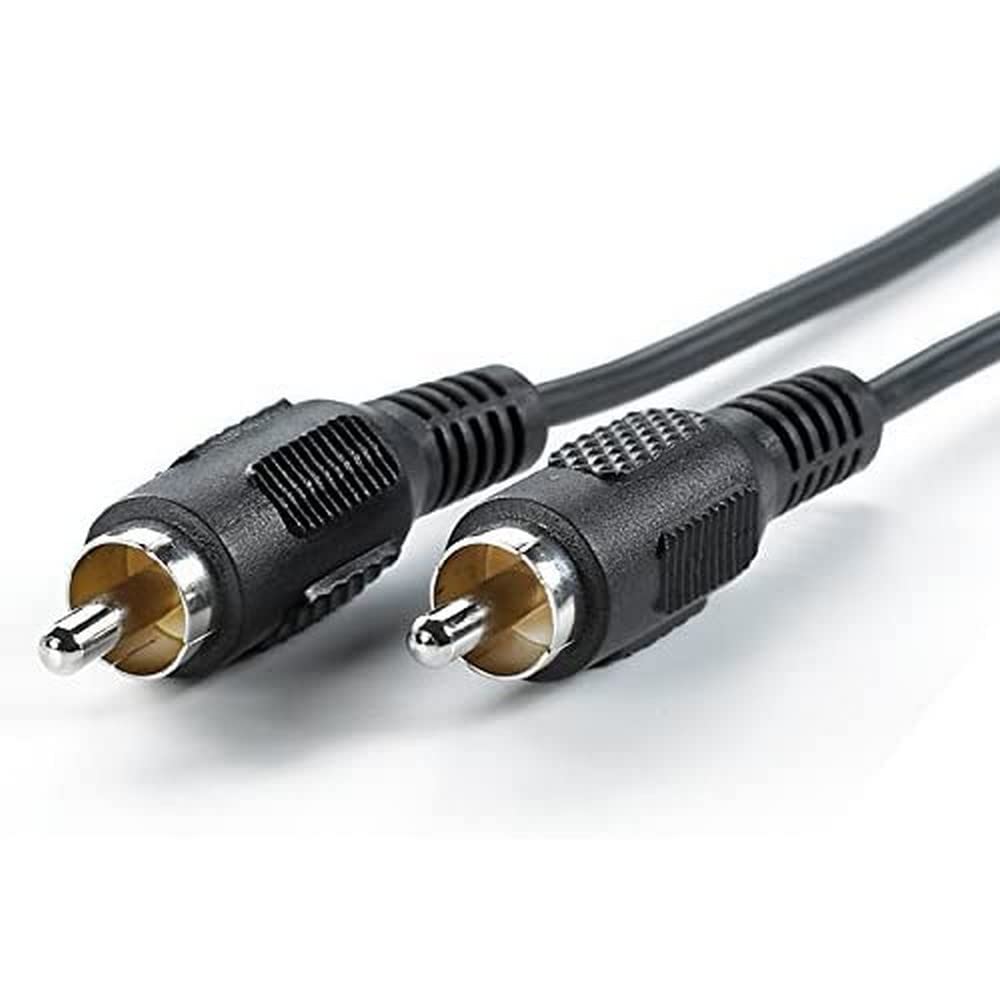 High-Quality RCA Male to Male Simplex Audio Cable - 10m (32.8ft) Black - Perfect for Home Theater, Stereo Systems & Audio Equipment Connections