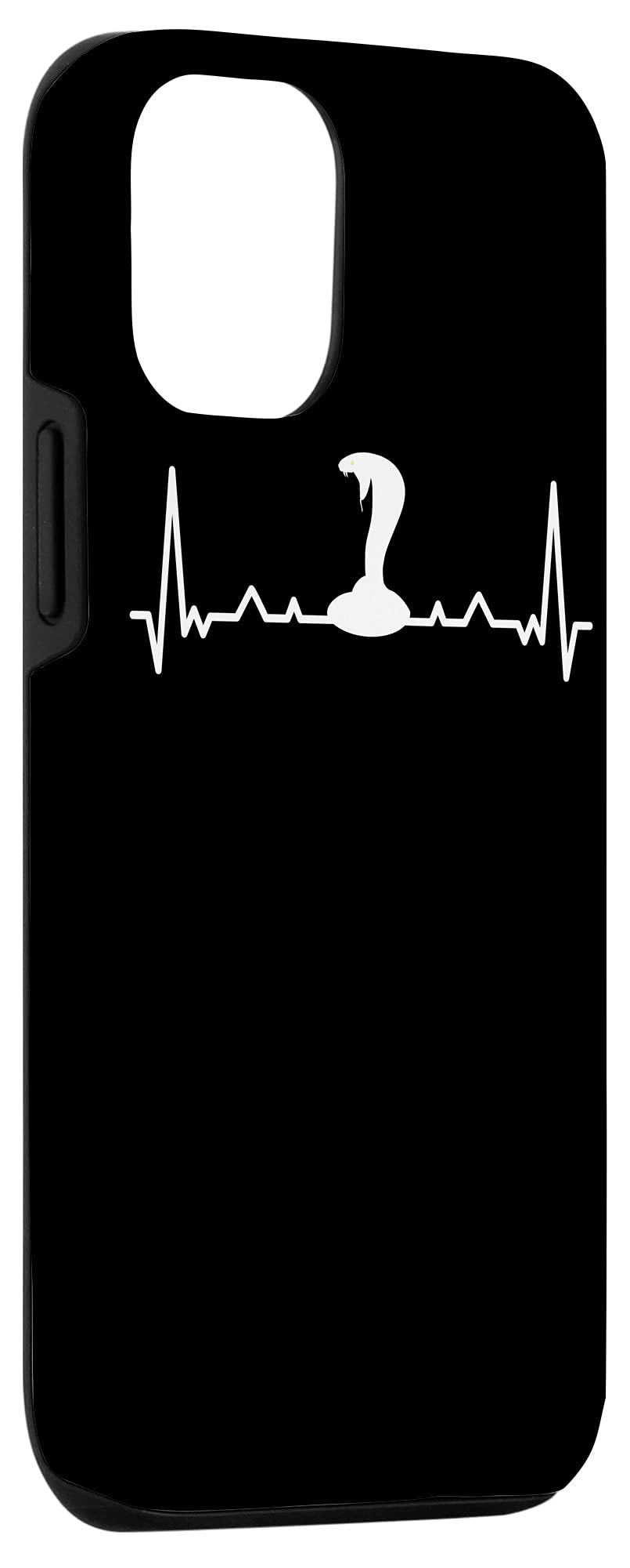iPhone 12/12 Pro Heartbeat & Snake Silhouette Protective Phone Case - Trendy Design for Everyday Use, Travel & Fashion Accessory