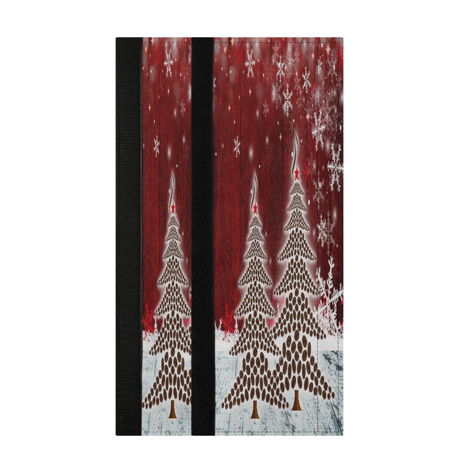 Festive Christmas Tree Refrigerator Handle Covers - Set of 2 Holiday Snowflake Designs in Red for Kitchen Appliances (Fridge, Microwave, Dishwasher, Oven) - Perfect for Winter Home Decor & Gift Giving
