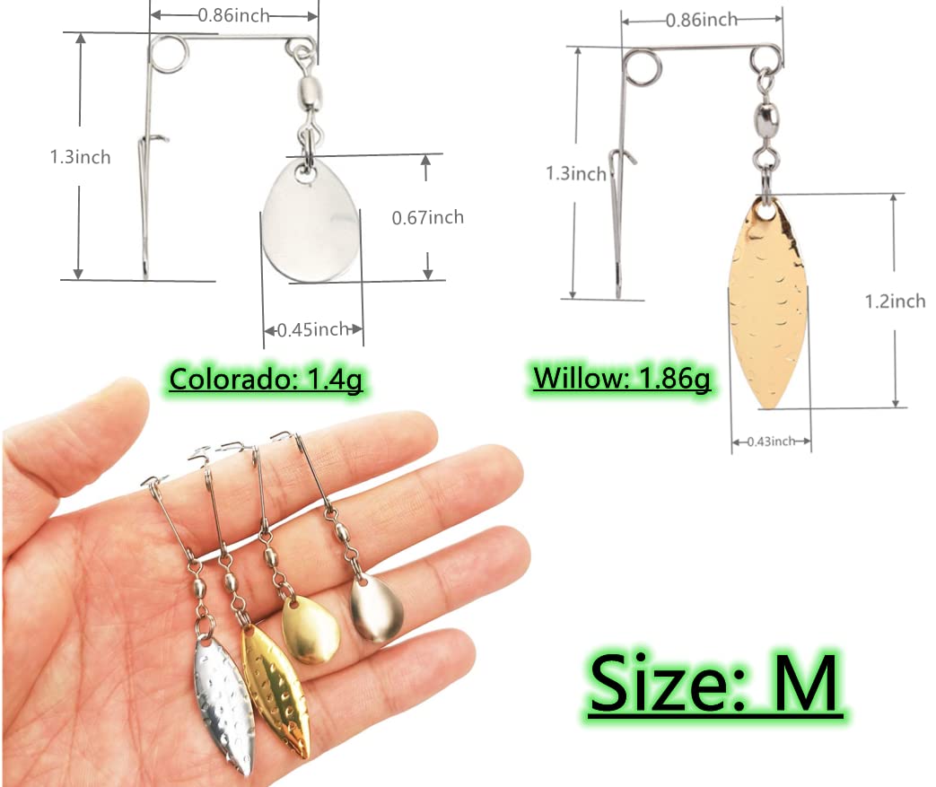 Premium Fishing Spinner Blades for Crappie Spinnerbait - High-Quality Spinner Spin for Jig Lure - Perfect for Freshwater Fishing, Bass, Walleye & Panfish - Great for DIY Tackle Making & Professional Anglers