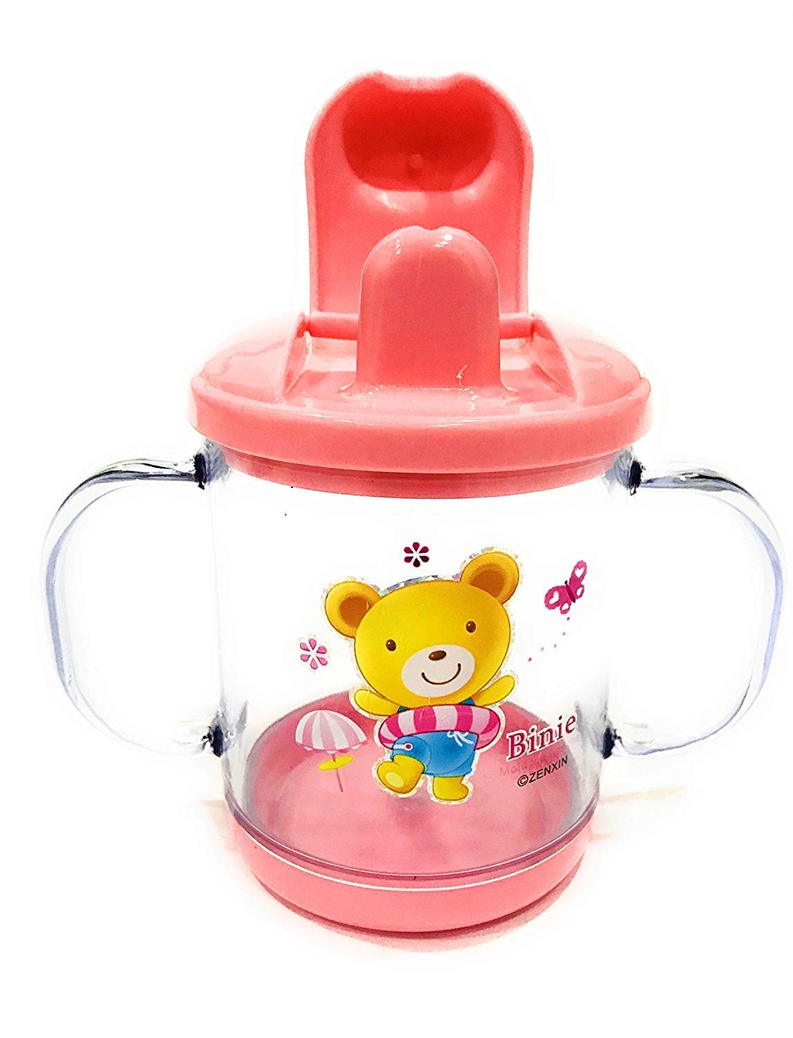 NEPEE BPA-Free Glass Baby Sippy Cup with Spout - 200ml (Pink) | Leak-Proof & Easy-Grip for Toddlers | Ideal for Juice, Milk & Water at Home or On-the-Go