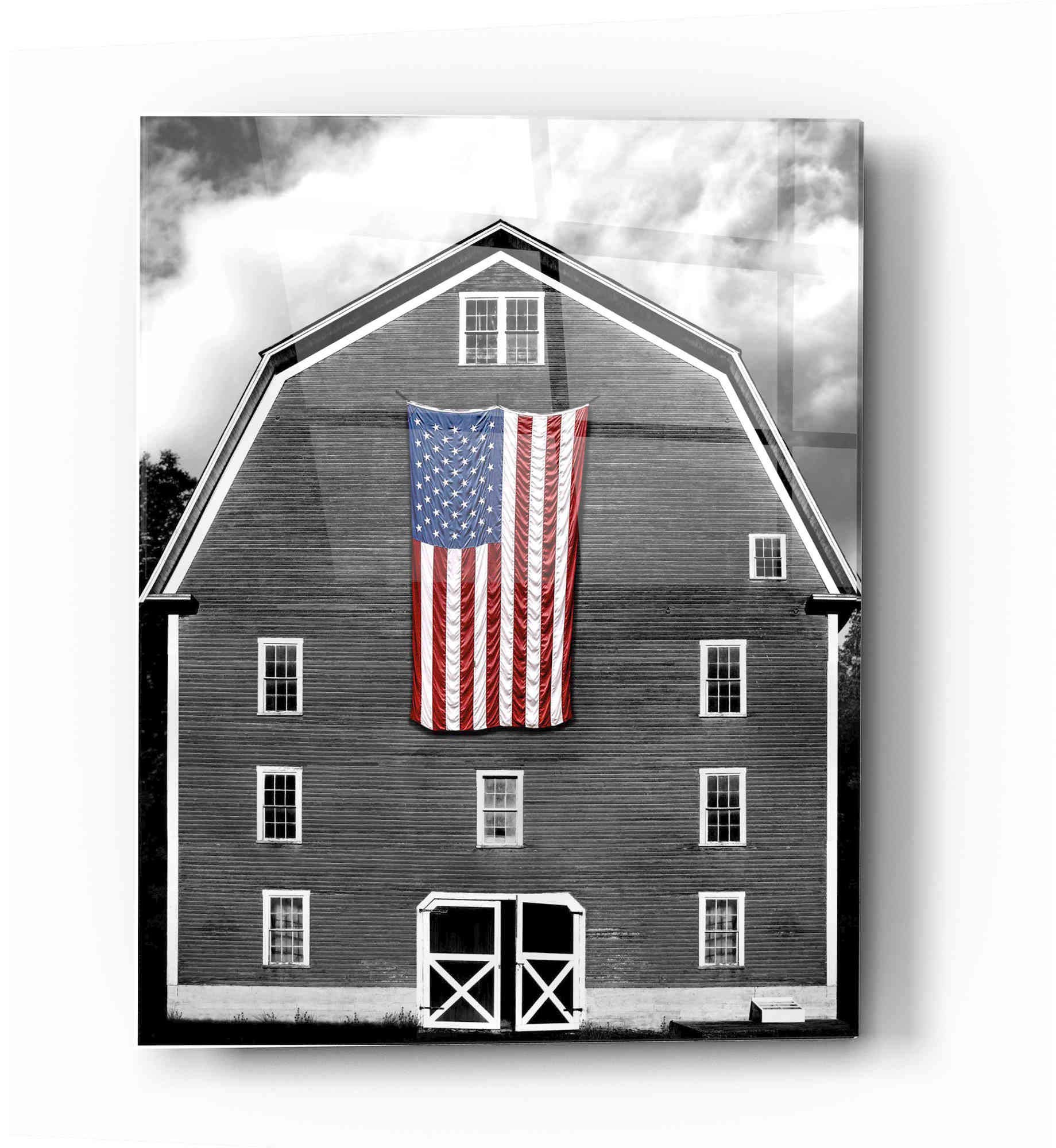 Flags of Our Farmers XIX by James McLoughlin - 16x24 Inch Acrylic Glass Wall Art Painting - Modern Farmhouse Decor for Living Room, Bedroom & Office