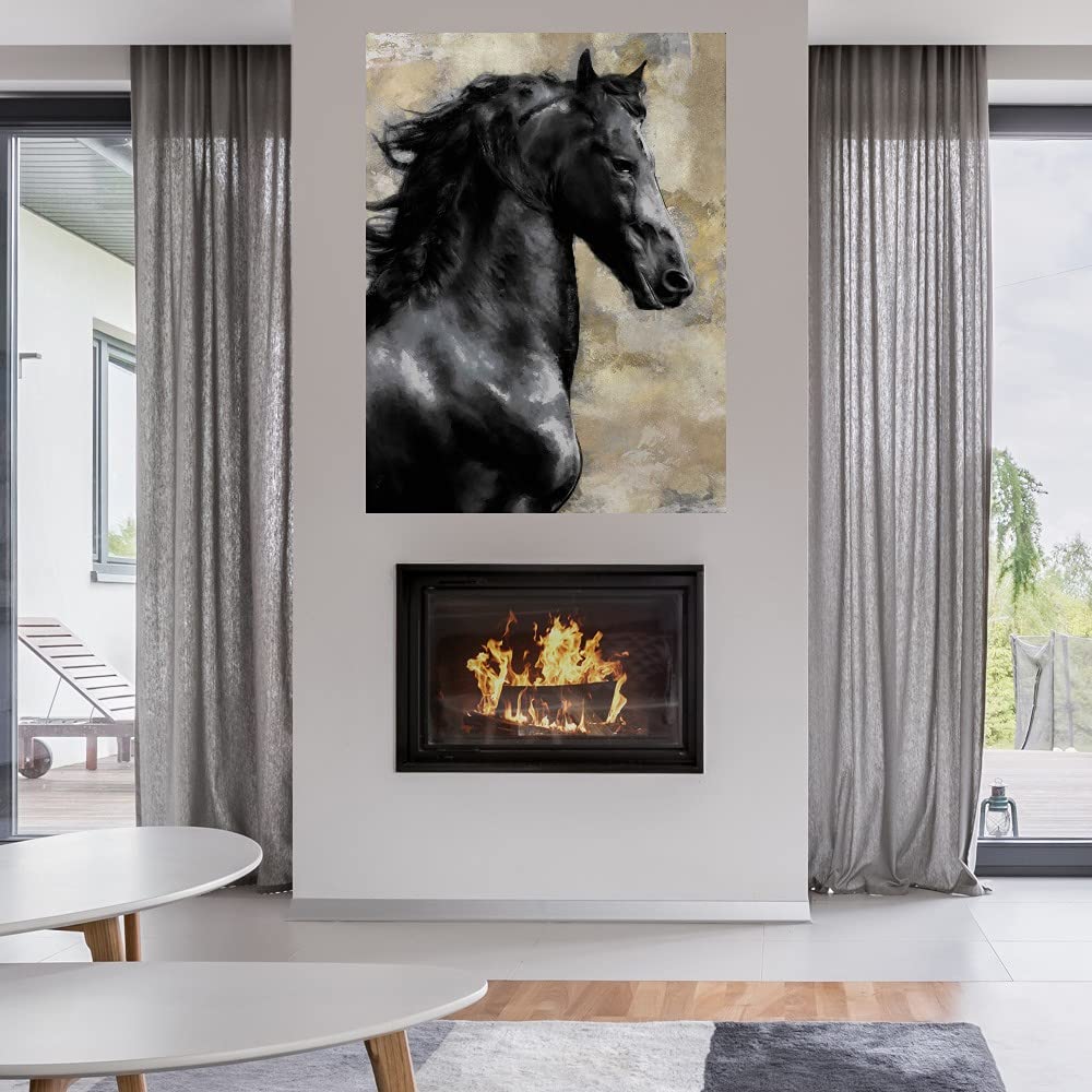 Bucephalus Fine Art Canvas Wall Decor by Tania Bello - 35x46 Inch Ready-to-Hang Painting for Living Room, Bedroom, Office & More - Elegant Home & Office Wall Art for Modern Interior Design