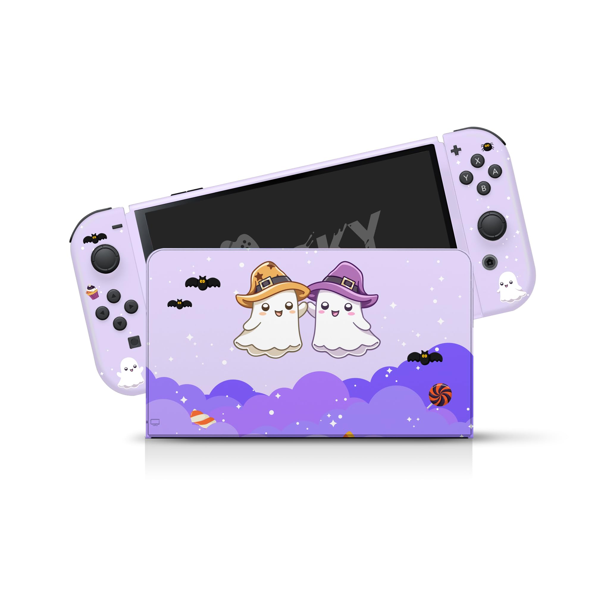 Anime Cartoon Nintendo Switch OLED Skin Wrap Cover - Premium Vinyl 3M Full Wrap Decal with Non-Slip Design | Compatible with Nintendo Switch OLED Model | Perfect for Halloween, Gaming Parties & Personalization