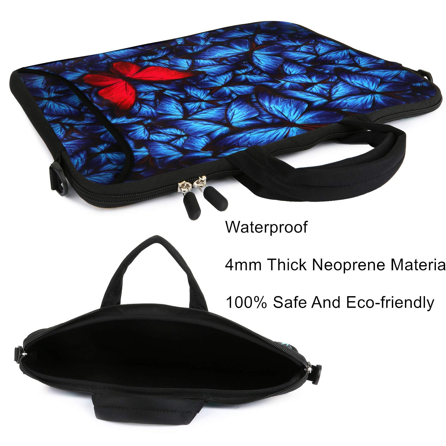 Violet Mist 11-13 Inch Laptop Shoulder Bag - Neoprene Waterproof Protective Sleeve with Handle & Shoulder Strap, Ideal for Work, School, and Travel
