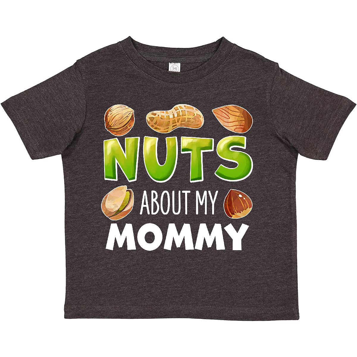 Inktastic 'Nuts About My Mommy' Peanut Almond Pistachio Toddler T-Shirt - Cute Funny Toddler Outfit for Mother's Day & Family Events